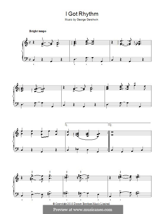 I Got Rhythm: Facil para o piano by George Gershwin
