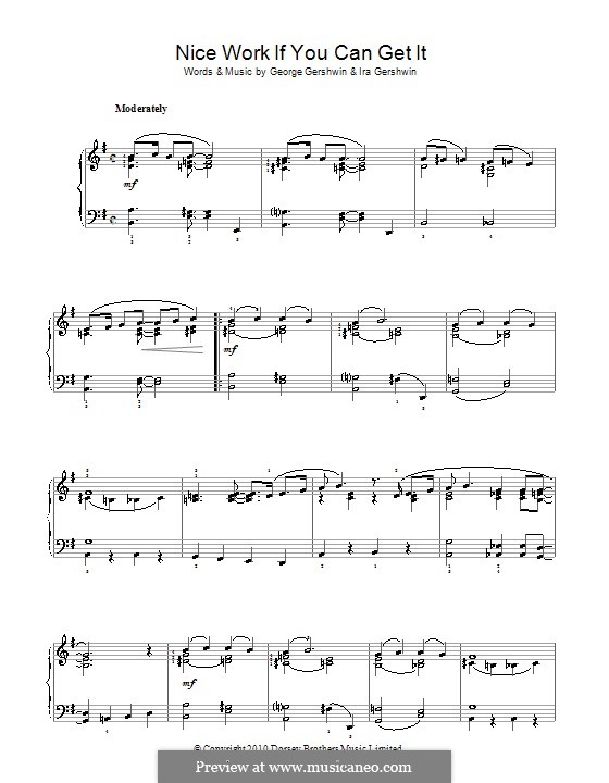 Nice Work If You Can Get It: Facil para o piano by George Gershwin