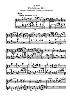 Liebster Immanuel, Herzog der Frommen, BWV 123: Partitura piano-vocal by Johann Sebastian Bach