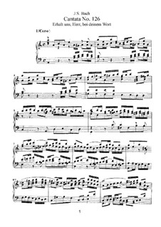 Erhalt uns, Herr, bei deinem Wort (Uphold Us, Lord, with Thy Word), BWV 126: arranjos para vozes e piano by Johann Sebastian Bach