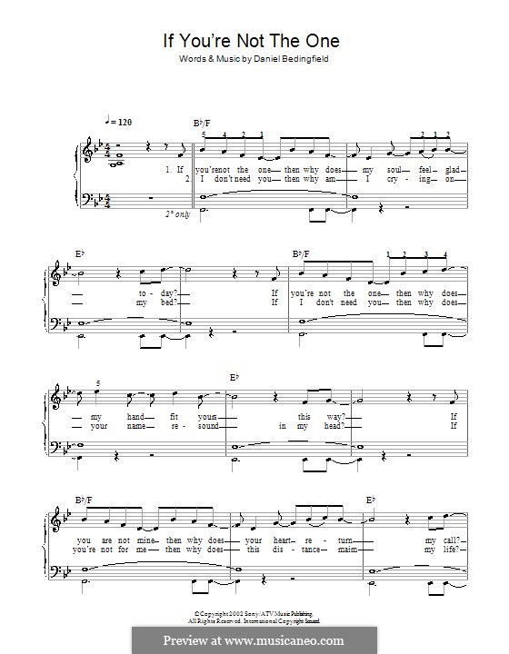 If You're Not The One: Facil para o piano by Daniel Bedingfield