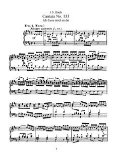 Ich freue mich in dir, BWV 133: Partitura piano-vocal by Johann Sebastian Bach