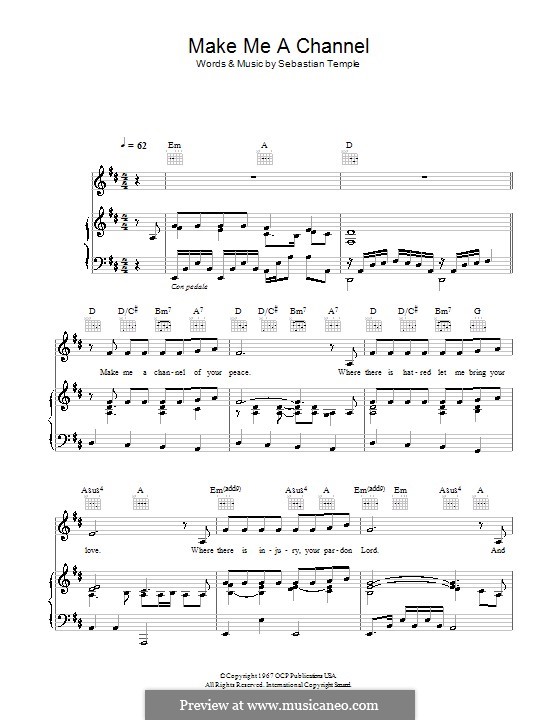 Make Me a Channel of Your Peace (Prayer of St.Francis): Para vocais e piano (ou Guitarra) by Sebastian Temple