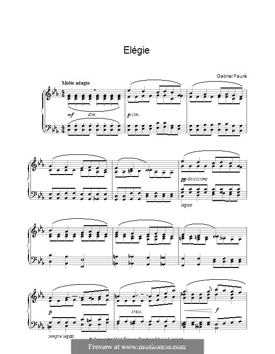 Elegy, Op.24: Para Piano by Gabriel Fauré