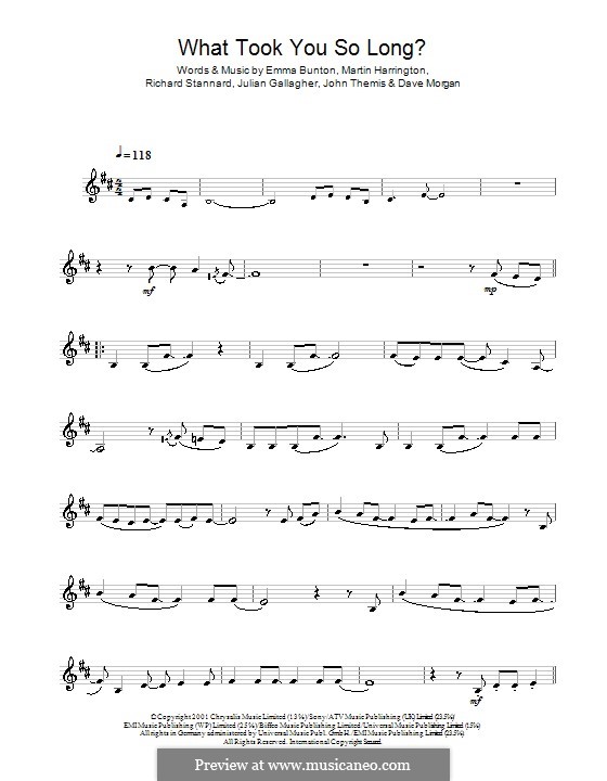 What Took You So Long?: para clarinete by Dave Morgan, Emma Bunton, John Themis, Julian Gallagher, Martin Harrington, Richard Stannard