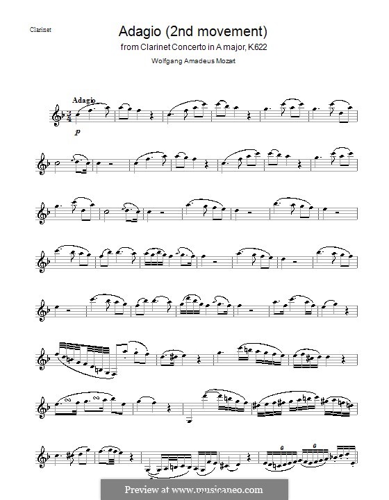 Concerto for and Orchestra in A Major, K.622 por W.A. Mozart