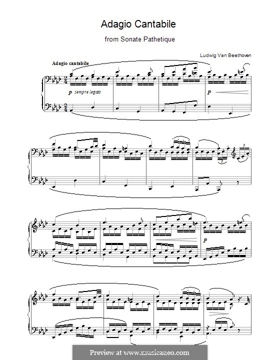 Movement II (Printable scores): para um único musico (Editado por H. Bulow) by Ludwig van Beethoven