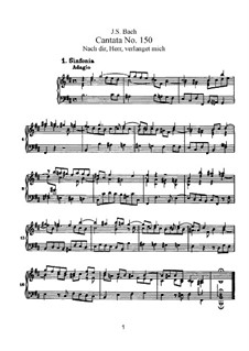 Nach dir, Herr, verlanget mich, BWV 150: Partitura piano-vocal by Johann Sebastian Bach