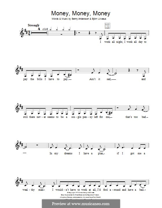 Money, Money, Money (ABBA) por B. Andersson, B. Ulvaeus em músicaNeo
