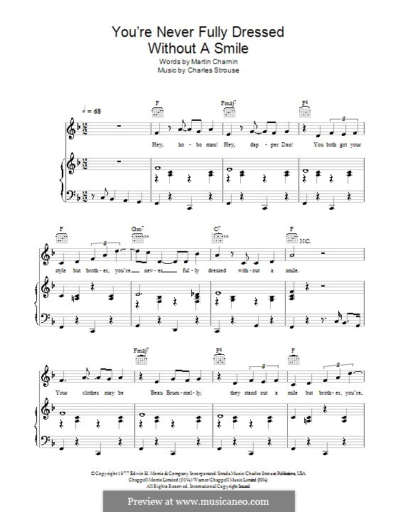 You're Never Fully Dressed without a Smile: Para vocais e piano (ou Guitarra) by Charles Strouse