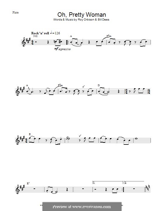 Oh, Pretty Woman: para flauta by Bill Dees, Roy Orbison