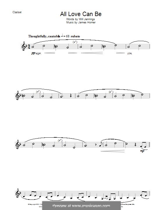 All Love Can Be (from A Beautiful Mind): para clarinete by James Horner