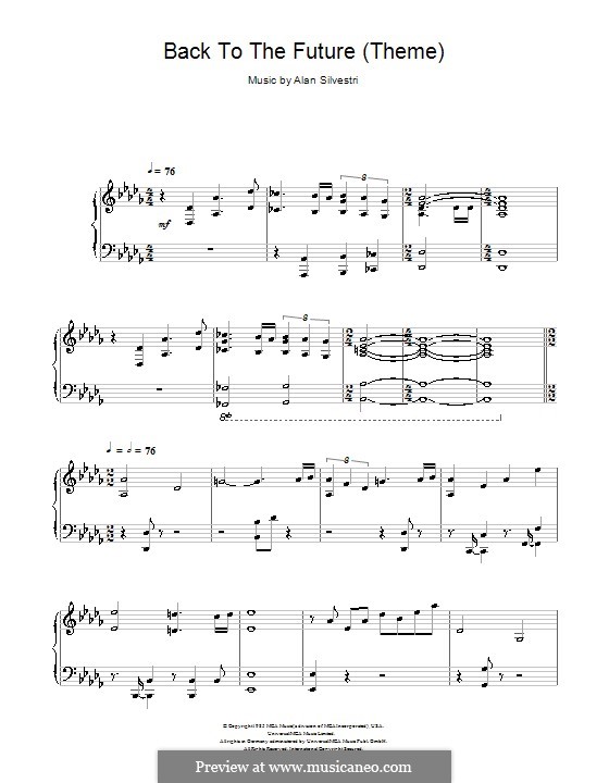 Back to the Future (Theme): Para Piano by Alan Silvestri