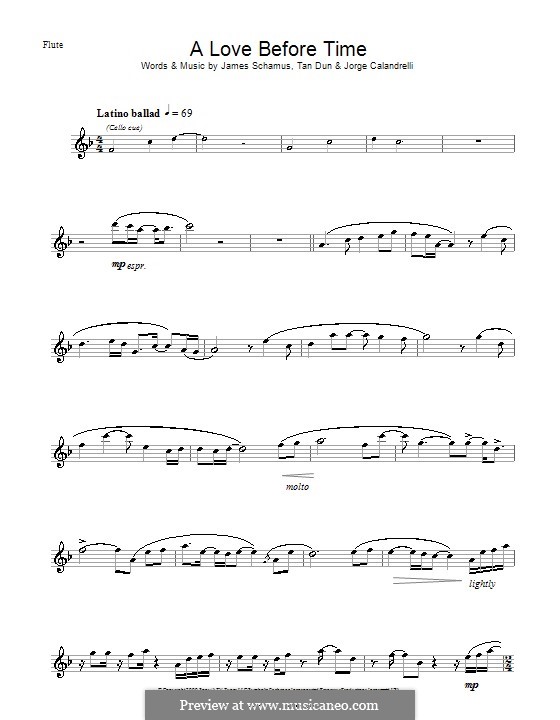 A Love Before Time (from Crouching Tiger, Hidden Dragon): For flute (Coco Lee) by James Schamus, Jorge Calandrelli, Tan Dun