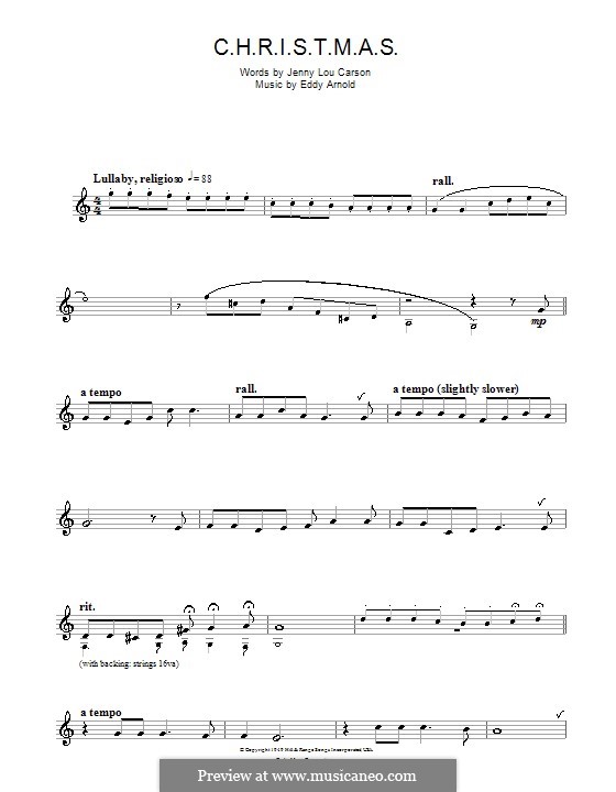 C-H-R-I-S-T-M-A-S (Perry Como): para clarinete by Eddy Arnold
