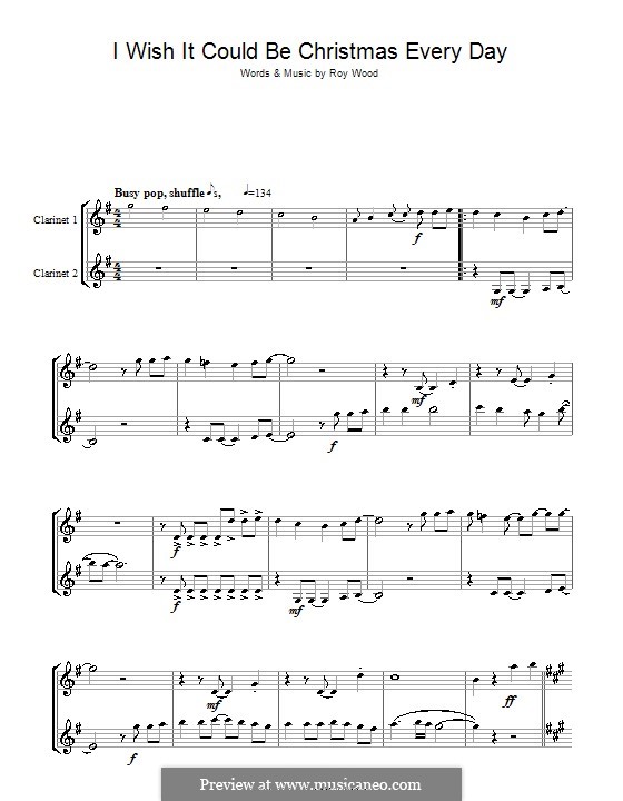I Wish It Could Be Christmas Every Day (Wizzard): para duas clarinetas by Roy Wood