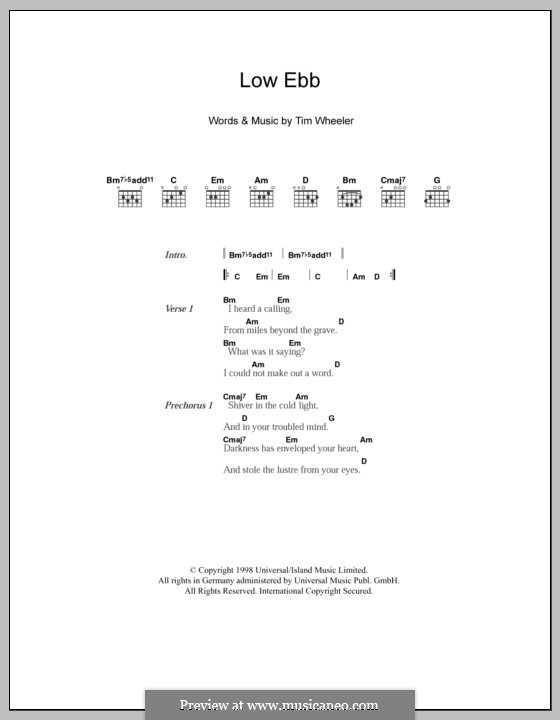 Low Ebb (Ash): Letras e Acordes by Tim Wheeler