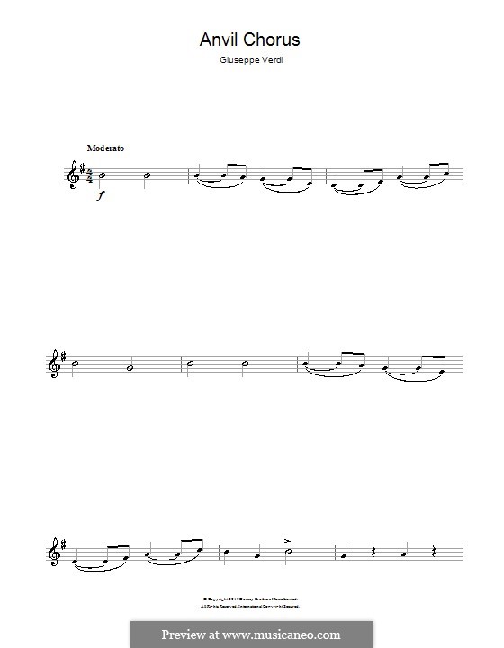 Anvil Chorus: para clarinete by Giuseppe Verdi