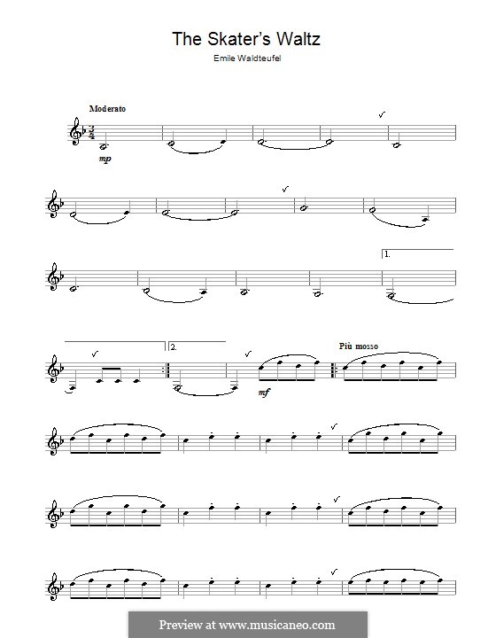 The Skaters Waltz: para clarinete by Émile Waldteufel