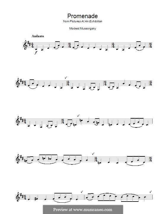 Promenade I: para clarinete by Modest Mussorgsky