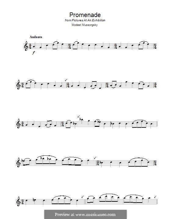 Promenade I: para flauta by Modest Mussorgsky
