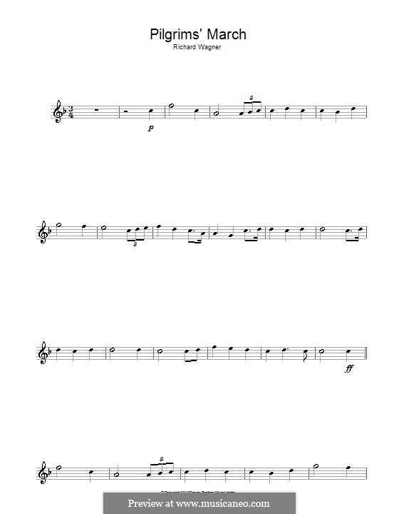 Choir of Pilgrims: para Saxofone Alto by Richard Wagner