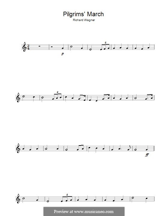 Choir of Pilgrims: para clarinete by Richard Wagner
