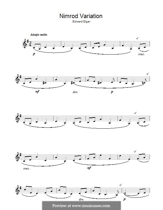 Variation No.9 'Nimrod': para clarinete by Edward Elgar
