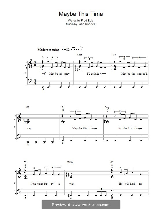 Maybe This Time (from Cabaret) por J. Kander - Partituras on músicaNeo