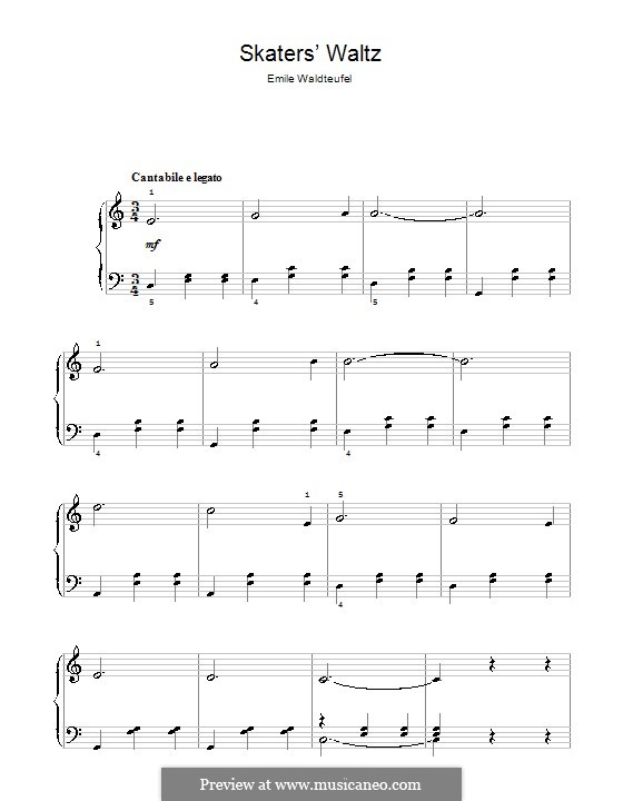 The Skaters Waltz: Para Piano by Émile Waldteufel