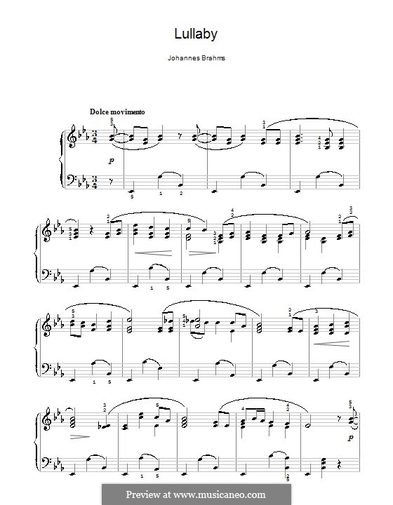 Слушать колыбельную брамса 4. Брамс Колыбельная Ноты для фортепиано. Колыбельная Иоганнес Брамс. Брамс Лесной покой Ноты. Спи дитя Брамс Ноты.