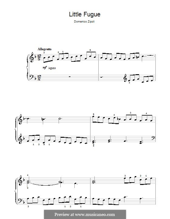 Little Fugue: Para Piano by Domenico Zipoli