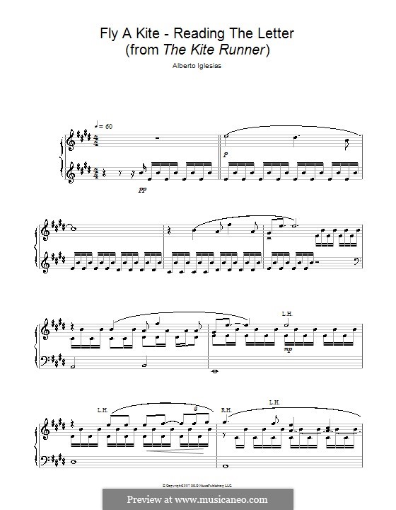 Fly a Kite - Reading the Letter (from The Kite Runner): Para Piano by Alberto Iglesias