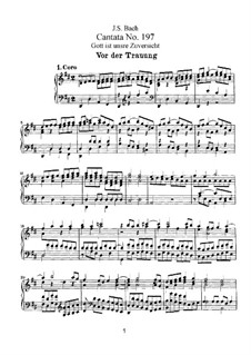 Gott ist unsre Zuversicht, BWV 197: Piano-vocal score by Johann Sebastian Bach