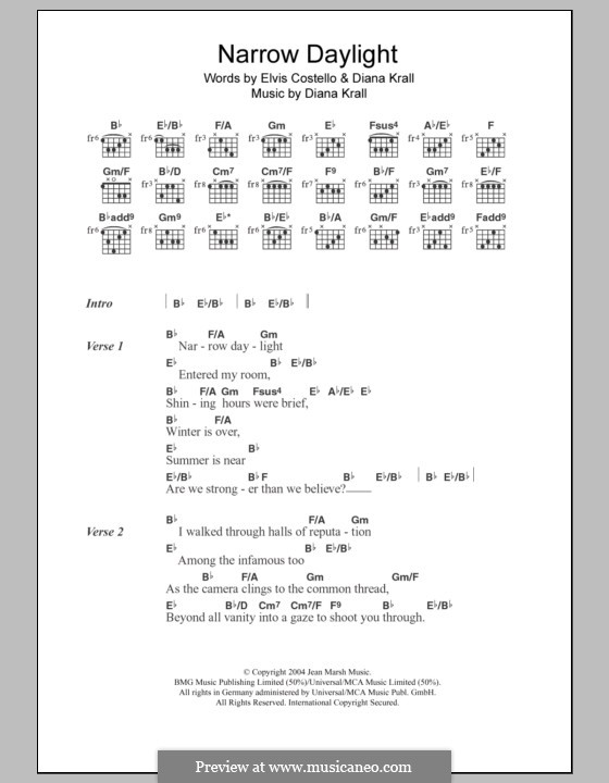 Narrow Daylight: Letras e Acordes by Diana Krall, Elvis Costello
