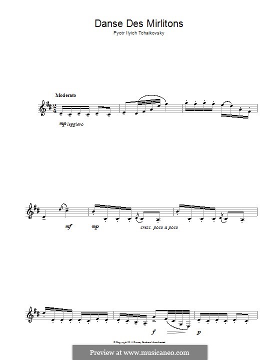 No.7 Dance of the Mirlitons: para clarinete by Pyotr Tchaikovsky