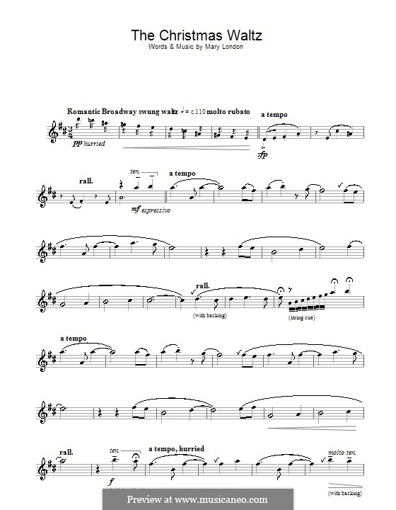 The Christmas Waltz: para Saxofone Alto by Mary London