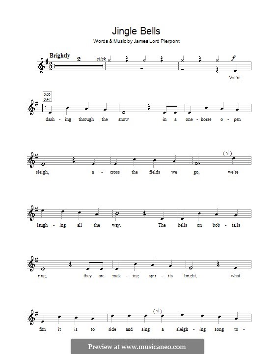 Solo instrument version: para flauta by James Lord Pierpont