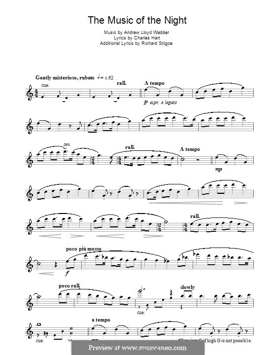 The Music of the Night (instrumental version): para flauta by Andrew Lloyd Webber