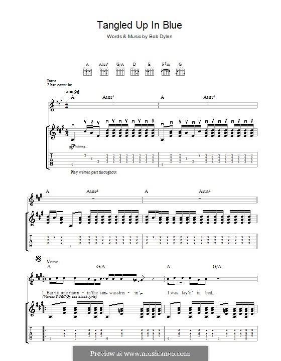 Tangled Up in Blue: Para guitarra com guia by Bob Dylan