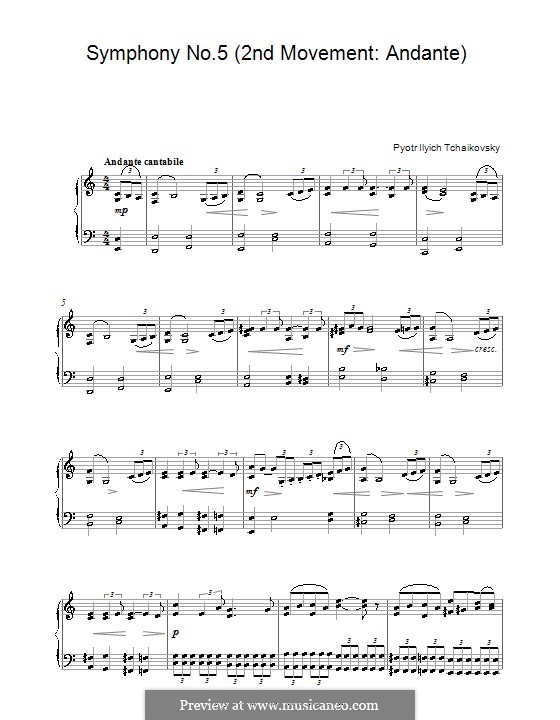 Movement II: arranjos para piano (Fragmento) by Pyotr Tchaikovsky