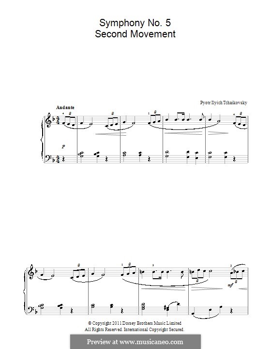 Movement II: arranjos para piano (Fragmento) by Pyotr Tchaikovsky