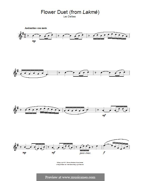 The Flower Duet: para flauta by Léo Delibes