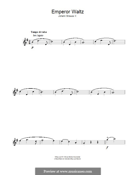 Emperor Waltz, Op.437: para Saxofone Alto by Johann Strauss (Sohn)