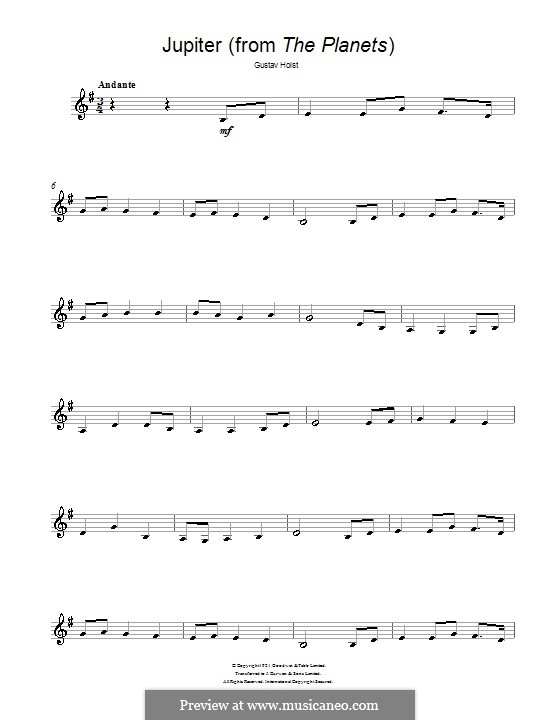 Jupiter: para clarinete by Gustav Holst