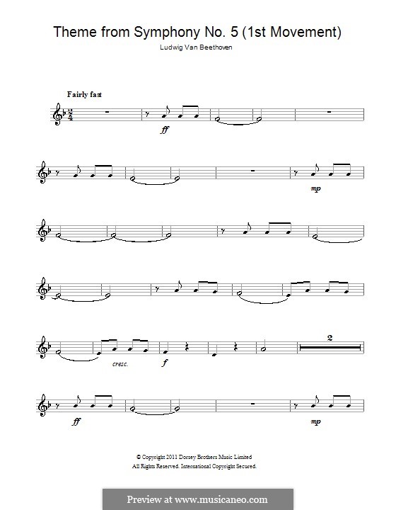 Movement I (Excerpt): Version for clarinet (Theme) by Ludwig van Beethoven