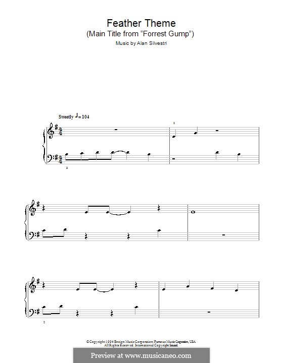 Forrest Gump Suite (Theme): Facil para o piano by Alan Silvestri