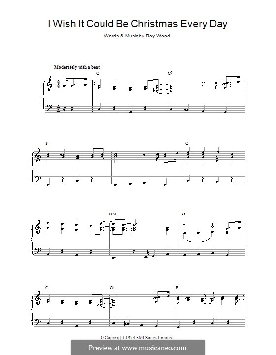 I Wish It Could Be Christmas Every Day (Wizzard): Para Piano by Roy Wood