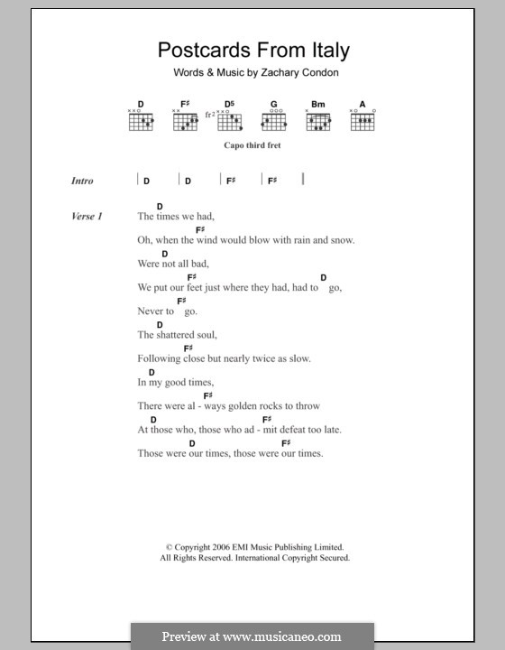 Postcards from Italy (Beirut) por Z. Condon Partituras on músicaNeo
