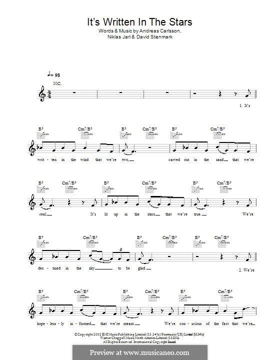 It's Written in the Stars: melodía,letras e acordes by Paul Weller, Simon Dine